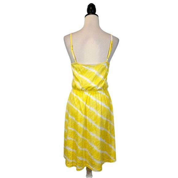NWT LOFT Stripe Dress Ruffle Neckline Yellow Size S Sundress - Picture 4 of 7